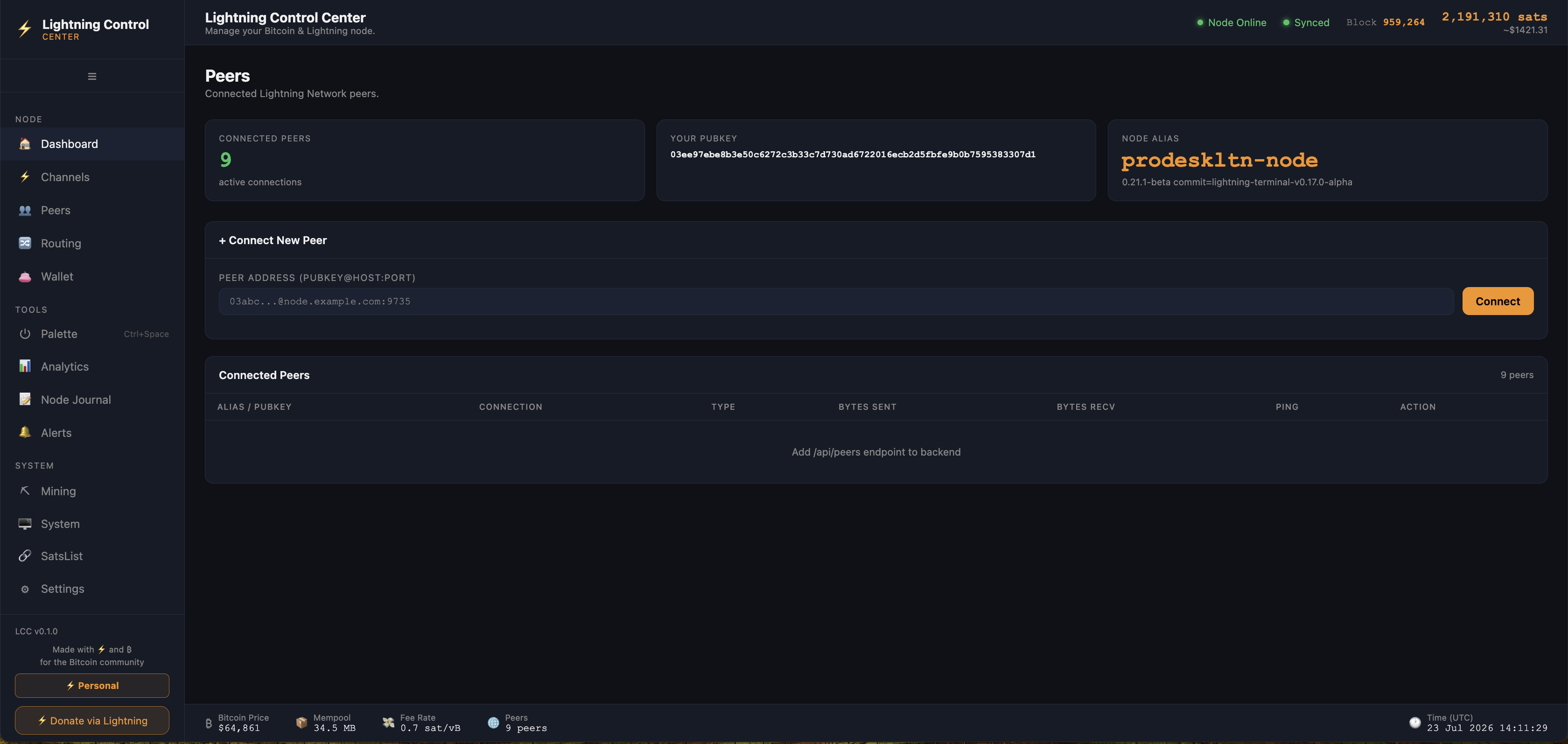 ⚡ Lightning Control Center (LCC) — Bitcoin Node Dashboard — photo 3